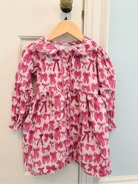 Smockingbird Pink Bow-Print Dress